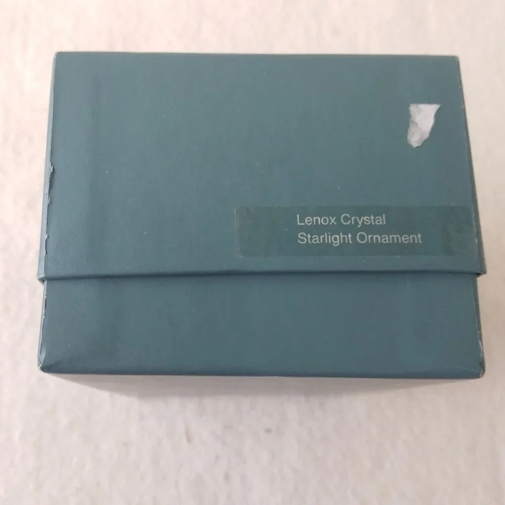 Lenox Crystal Starlight Christmas‎ Ornament in Original Box 1989 silver collar